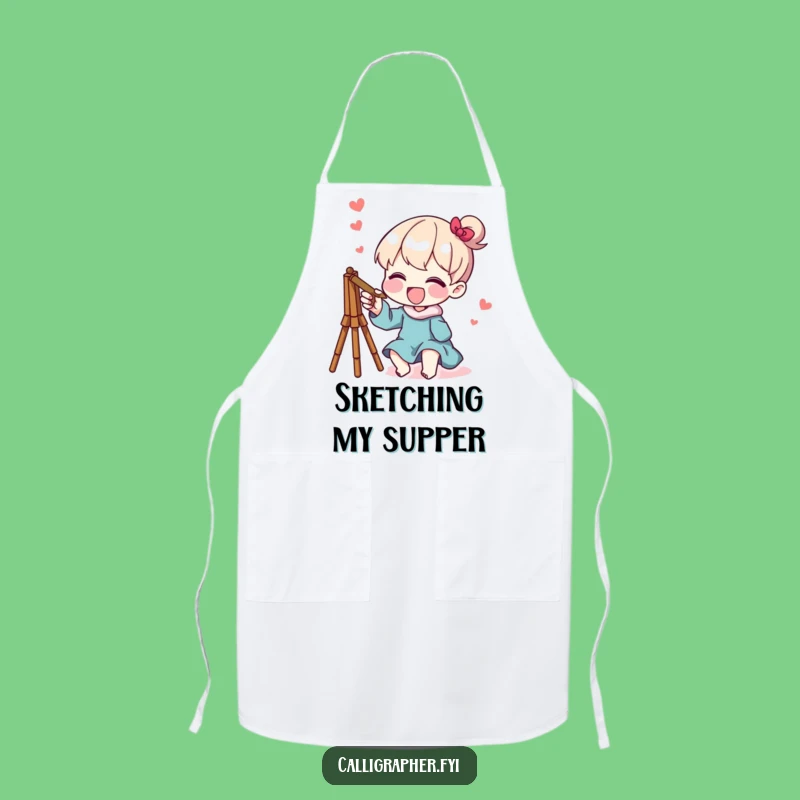 Funny Sketch Artist Apron: Whimsical Design, Creative Gift for Makers