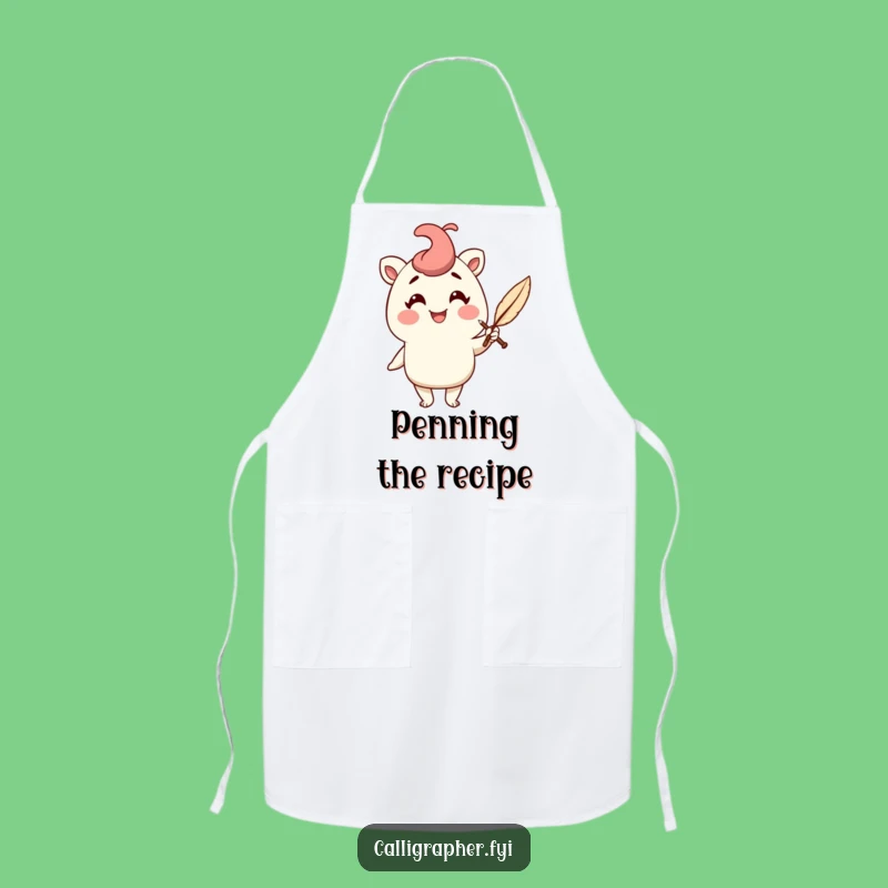 Funny Writer's Apron: Quill Pen Character, Perfect Gift for Scribes