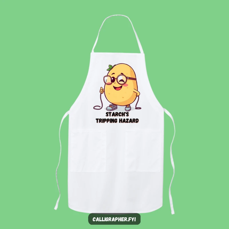 Funny Potato Monocle Mishap Apron: Cheerful Chef, Kitchen Fails, Gift!