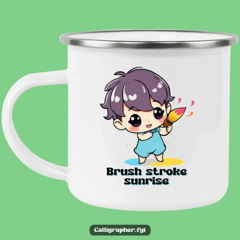 Funny Art Character Camping Mug - Painter's Outdoor Inspiration