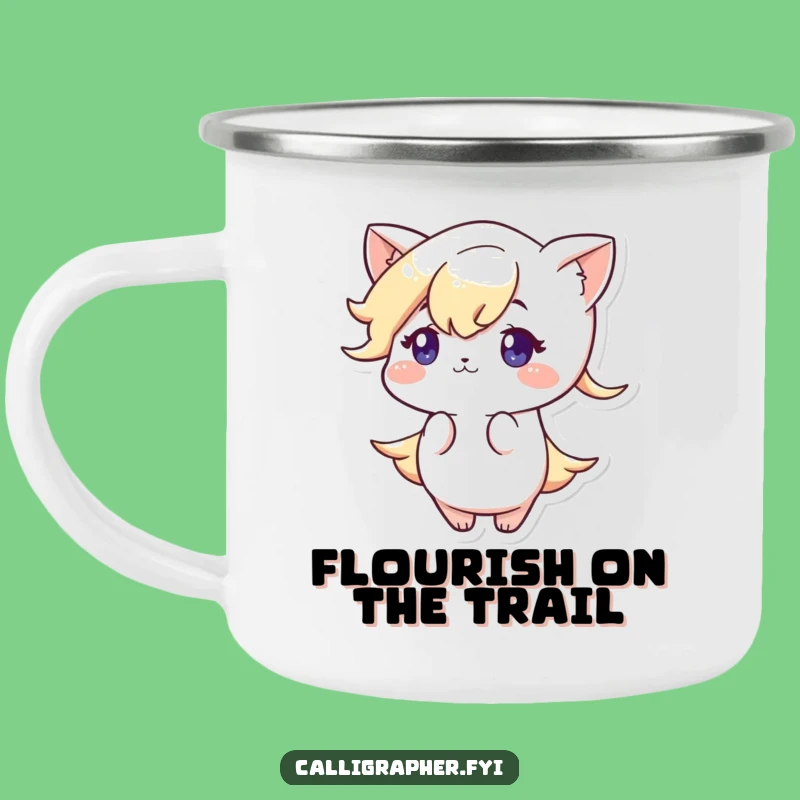 Funny Artist Camping Mug: Cute Character Elegant Flourish Outdoor