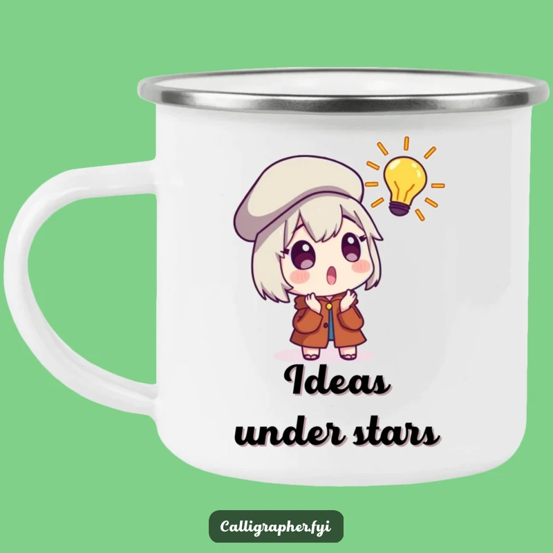 Funny Artist's Camping Mug - Surprised Beret Character, Inspiration for Outdoor Creators