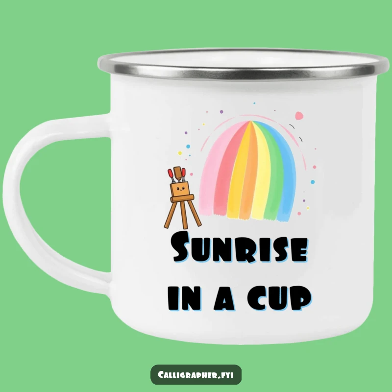 Funny Rainbow Painter Camping Mug: Adventure & Art - Your Go-To Funny Gift!