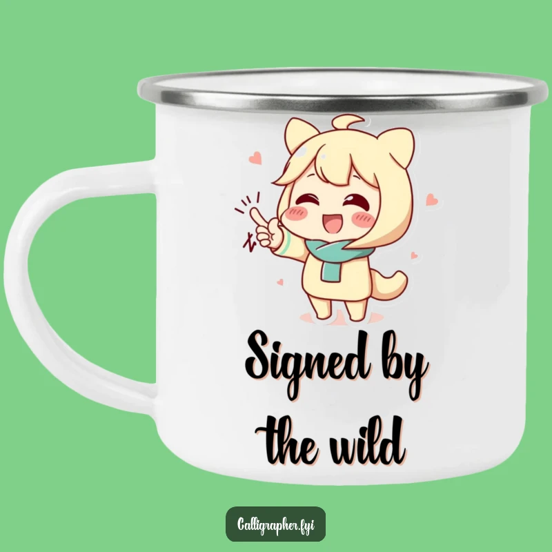 Funny Signature Flourish Camping Mug: Your Flair on the Trail!