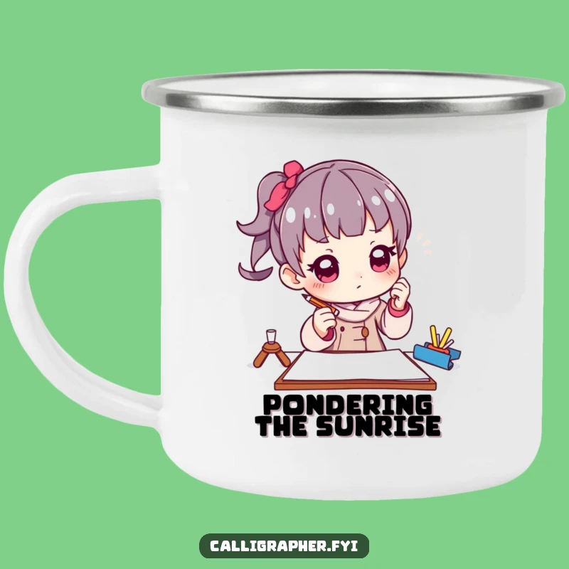 Funny Artist Pencil Pose Camping Mug: Outdoorsy Thoughtful Creator, Funny Gift