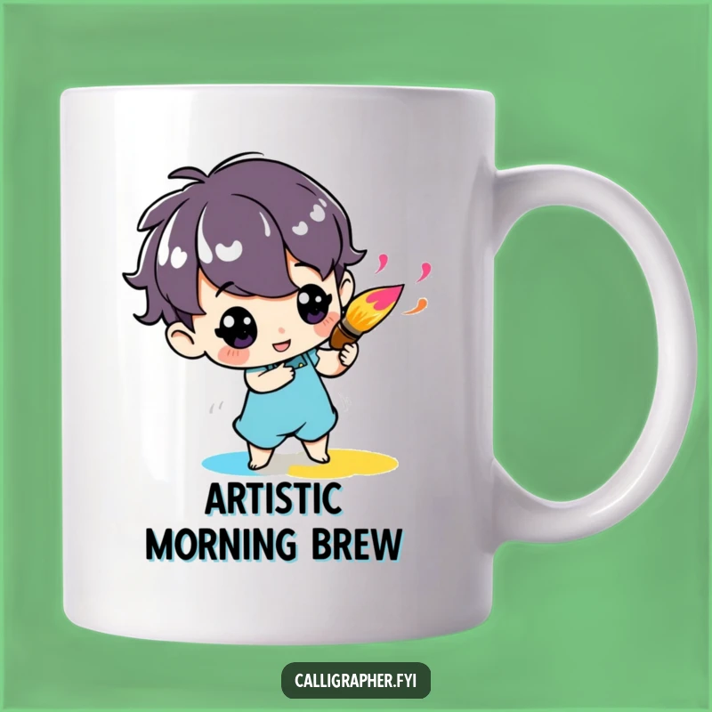 Funny Art Character Mug - Enthusiastic Painter Gift