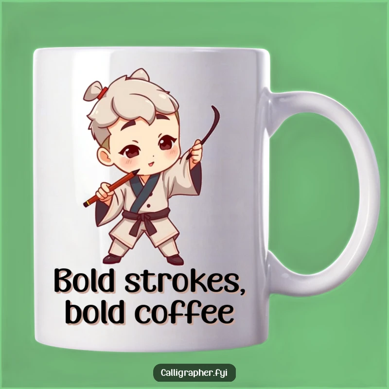 Funny Artist Calligraphy Mug: Dramatic Character Pen Stroke, Perfect Funny Gift