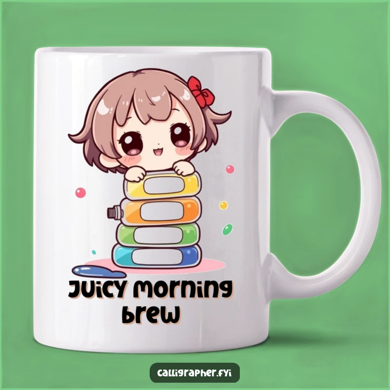Funny Artist's Juggle Mug - Cute Character Ink Balance Humor Gift