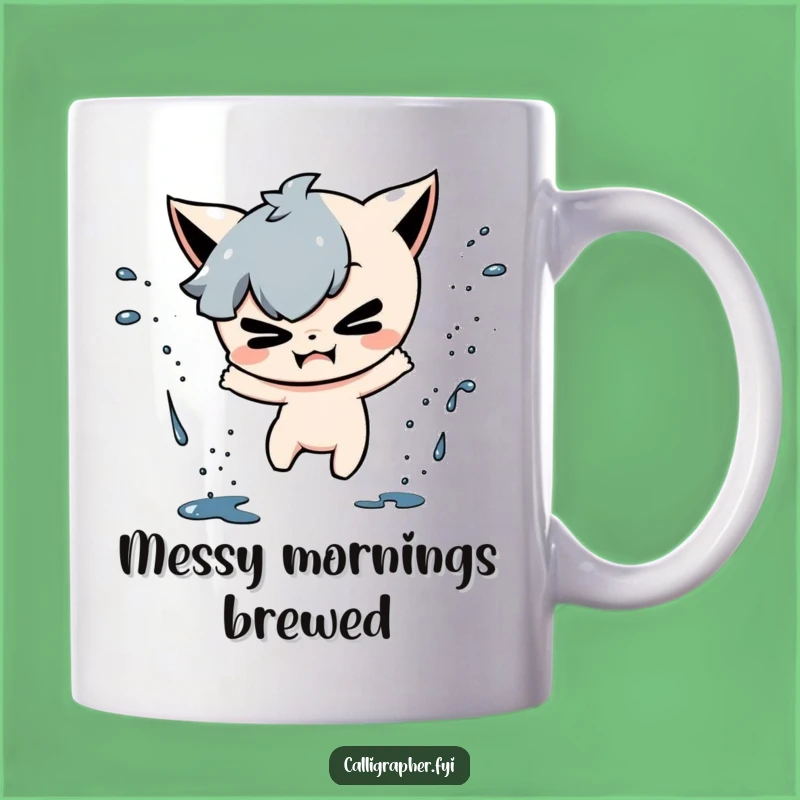 Funny Ink Splatter Mug: Mischievous Character Messy Fun Funny Gift