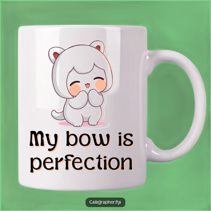 Funny Artistic Bow Mug - Cute Character Proud Smile Gift