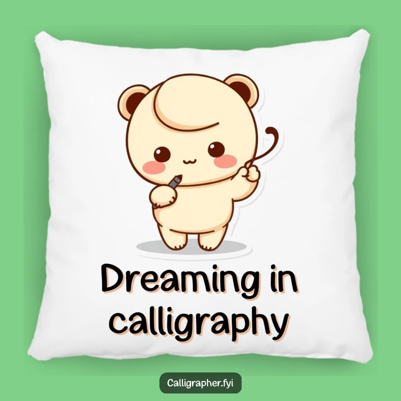 Comforting Funny Calligraphy Kawaii Pen Pillow - Cozy Art Accent Piece