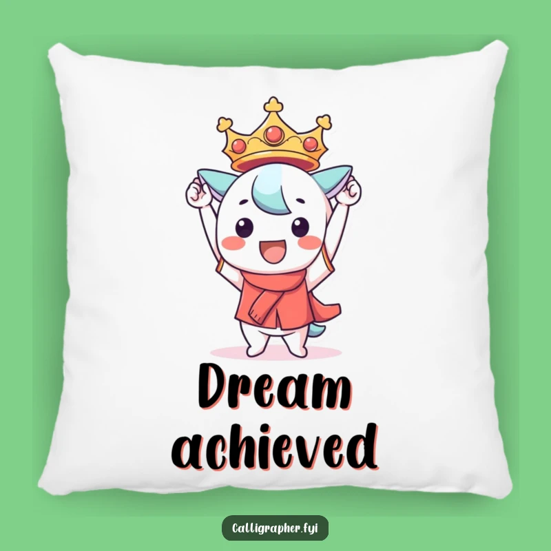 Funny Kawaii Victory Pillow: Celebratory Character Comfort, Perfect Cozy Gift