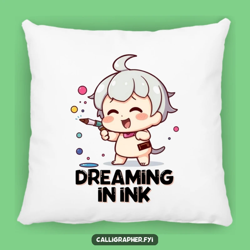 Funny Kawaii Ink Spray Pillow: Creative Character Comfort, Perfect Cozy Gift