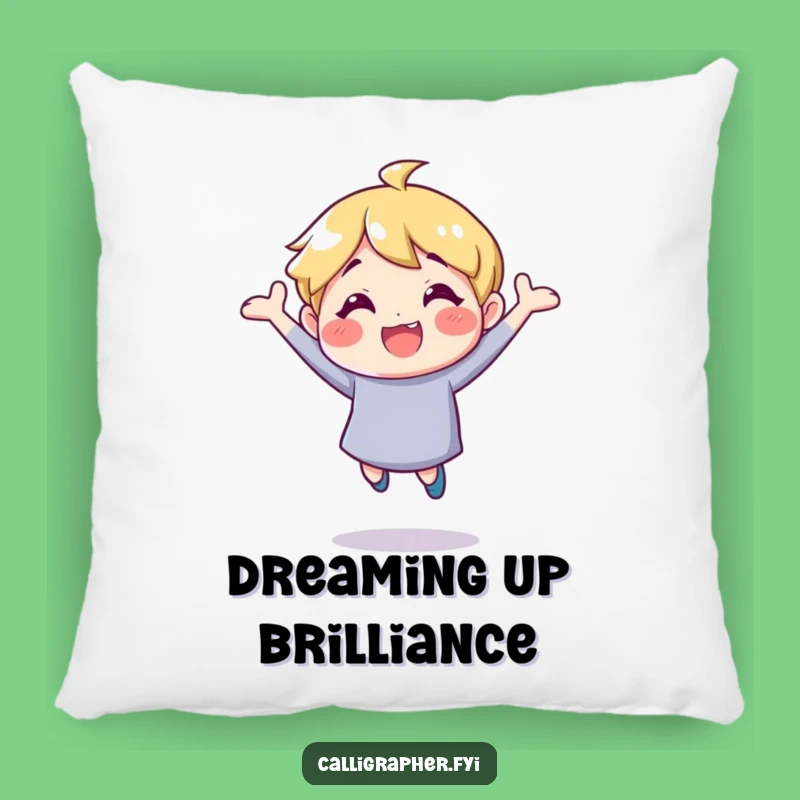 Funny Inspirational Pillow - Cozy Cheerful Character Bouncing, Cute Home Decor Gift