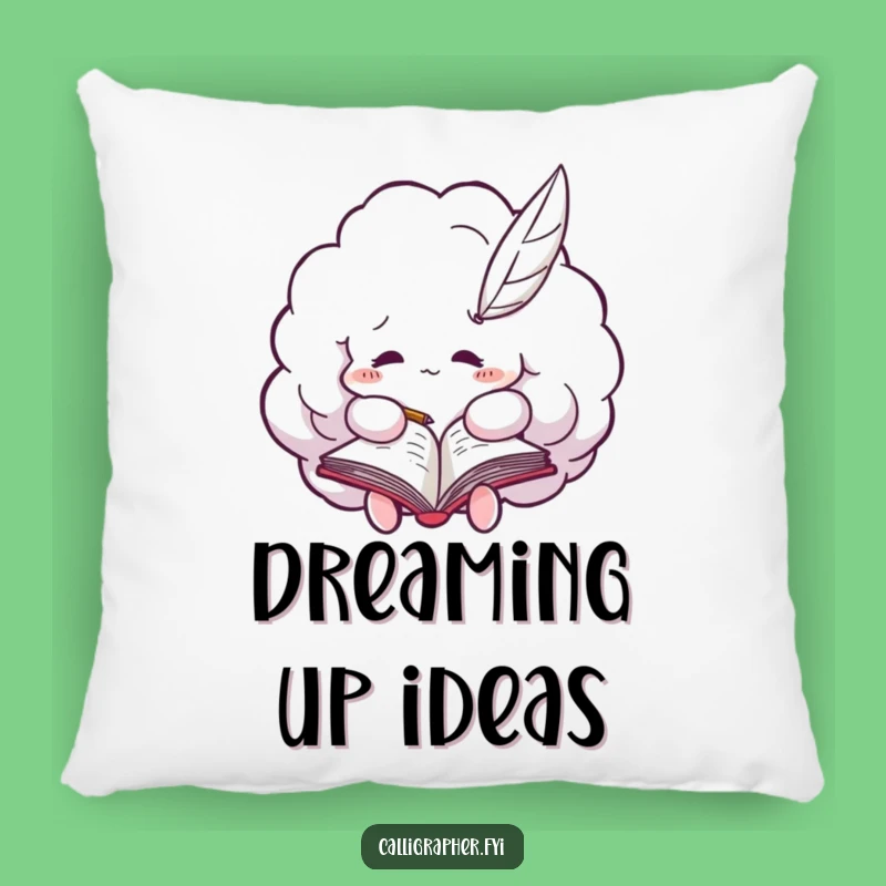Funny Cloud Scribble Pillow: Comfy Decor for Dreamy Writers
