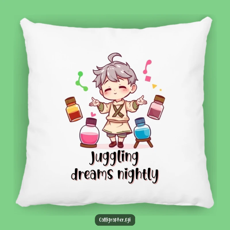Funny Artist Juggling Pillow: Cozy Colorful Ink Bottles, Perfect Funny Gift