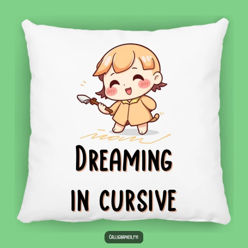 Funny Cursive Practice Pillow: Elegant Character Comfort, Lovely Funny Gift