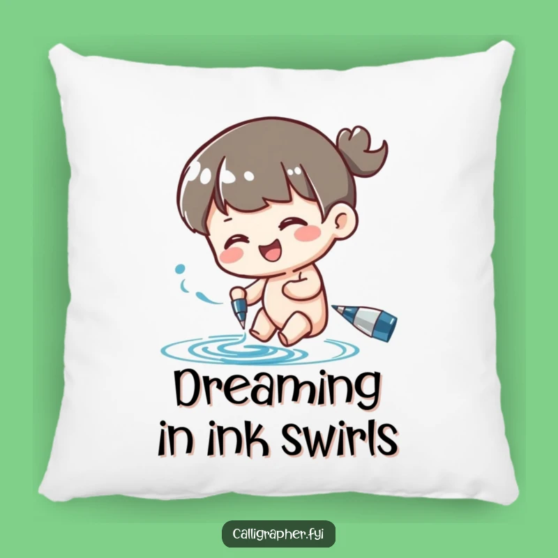 Funny Ink Swirl Pillow: Cuddle Up with Creative Comfort