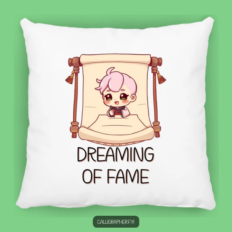 Funny Signing Character Scroll Pillow: Cozy Comfort with Dramatic Flair!