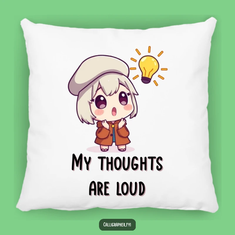 Funny Creative Moment Pillow - Surprised Beret Artist, Cozy Comfort for Bright Ideas
