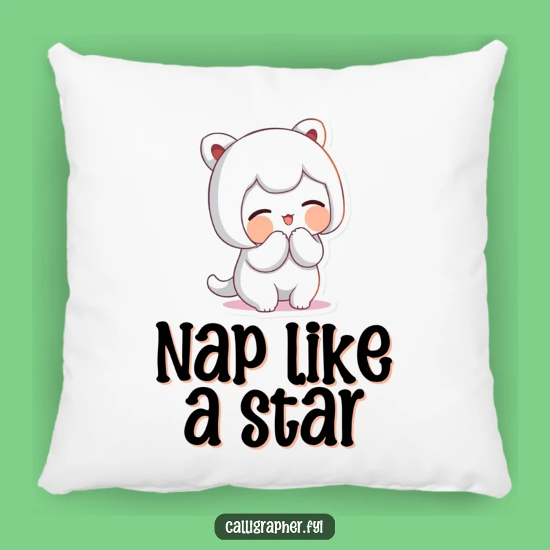 Funny Artistic Bow Pillow - Cute Character Proud Smile Accent Gift