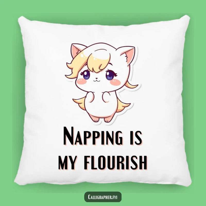 Funny Artist Pillow: Cute Character Elegant Flourish Cozy Comfort