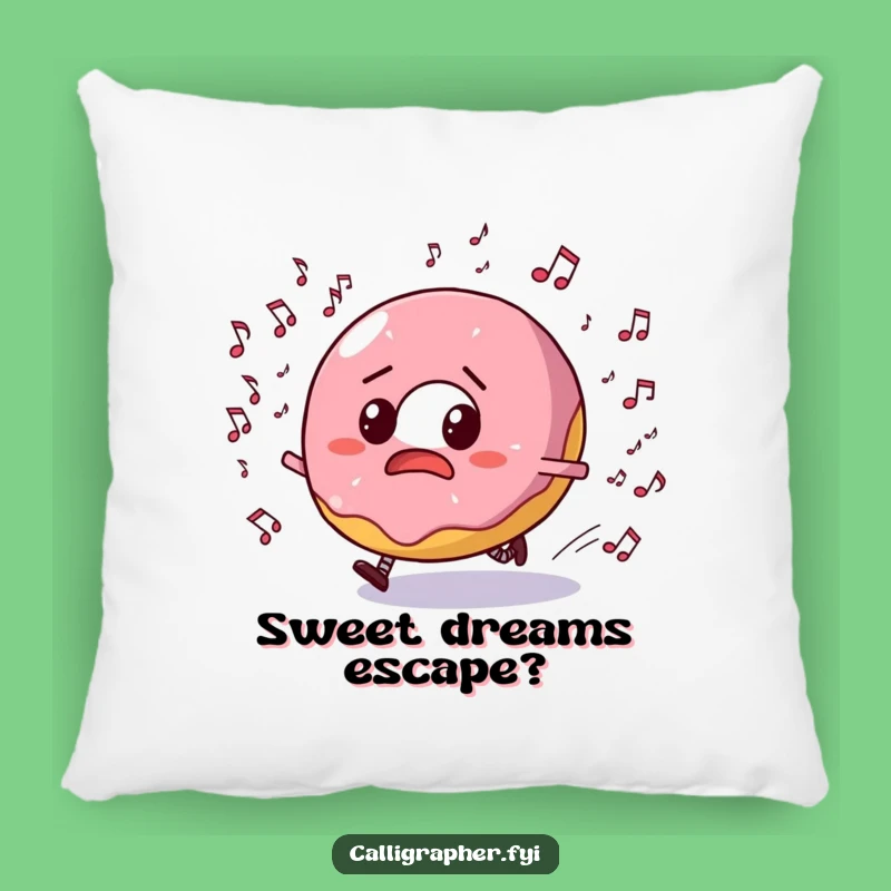Funny Donut Music Mayhem Pillow: Bewildered Treat Comfy Cushion, Hilarious Gift!