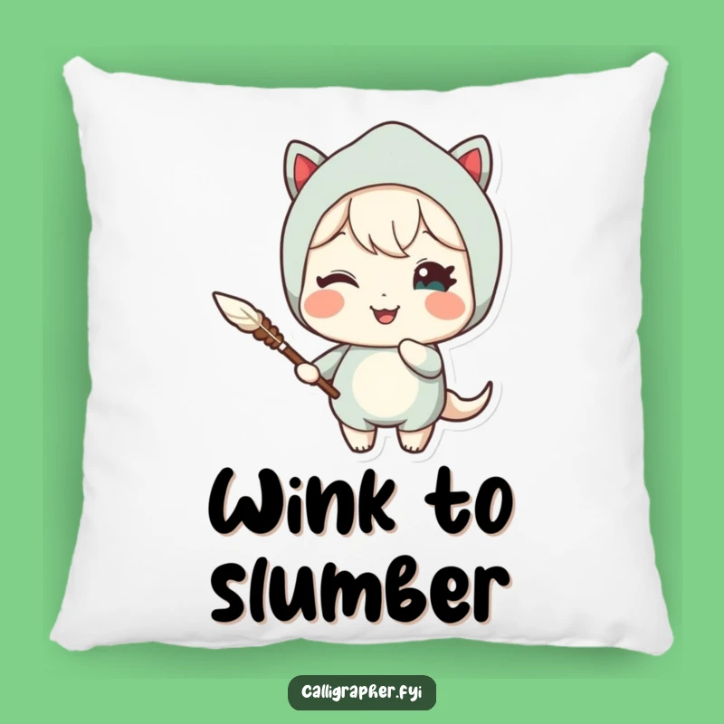 Funny Quill Pillow: Cute Character Winking Delight Cozy Comfort
