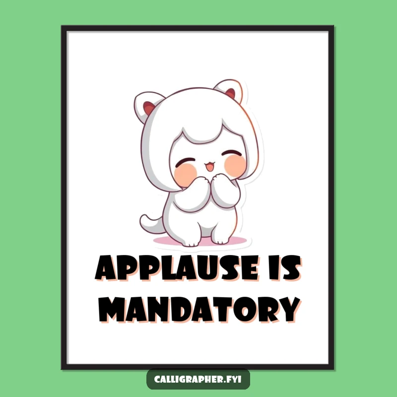 Funny Artistic Bow Digital Print - Cute Character Proud Smile Art Gift