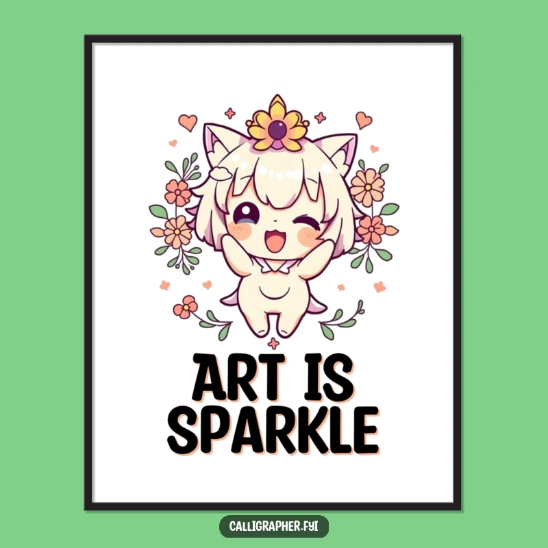 Funny Cute Character Decorating Digital Art - Instant Joyful Artistic Decor!