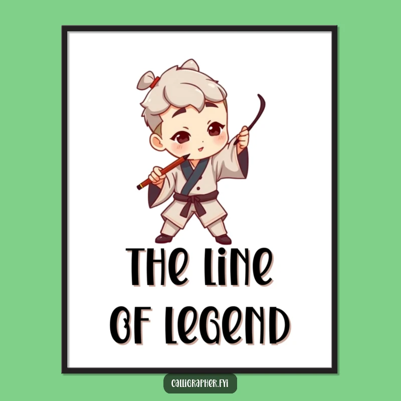 Funny Artist Calligraphy Digital Art: Dramatic Stroke, Instant Funny Gift