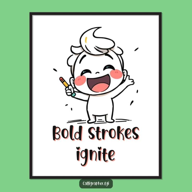 Funny Sketching Digital Art: Smiling Artist Bold Strokes Funny Gift