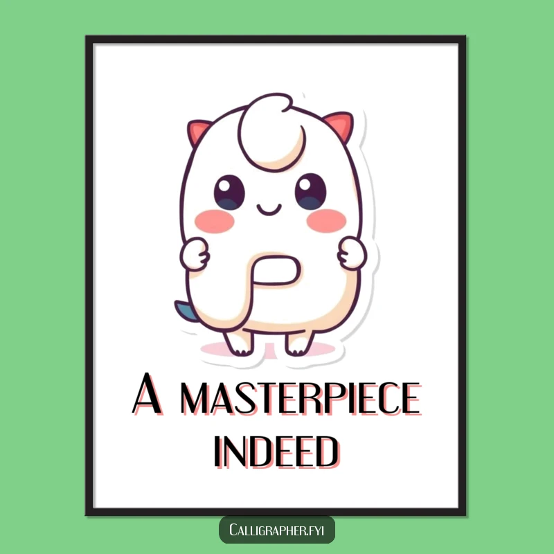 Funny Typography Art Print: Cute Character Digital Download, Creative Gift