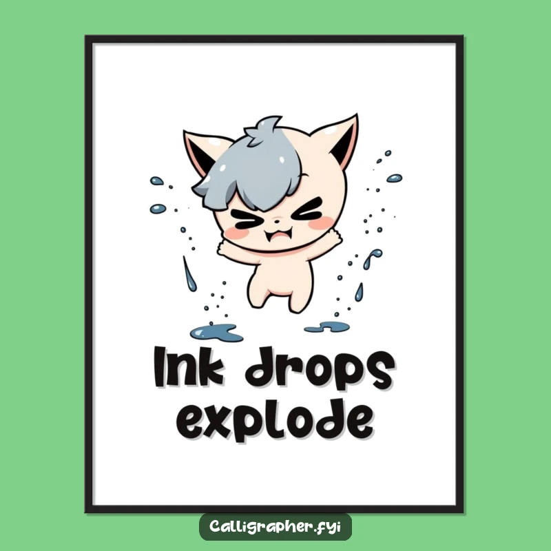 Funny Ink Splatter Digital Art: Mischievous Character Messy Fun Funny Gift
