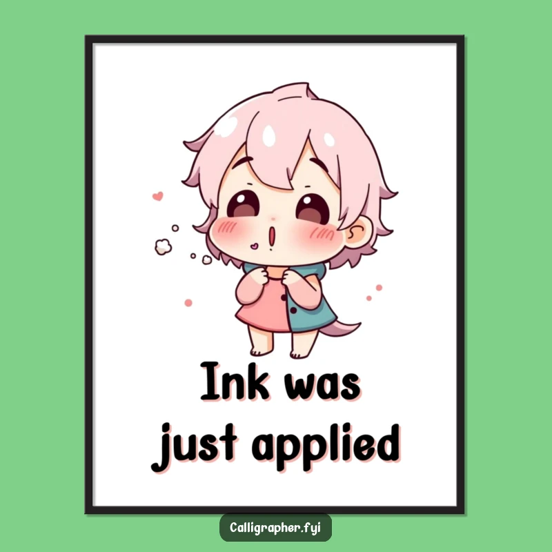 Funny Artist Digital Art - Surprised Ink Blower, Unique Wall Decor Gift