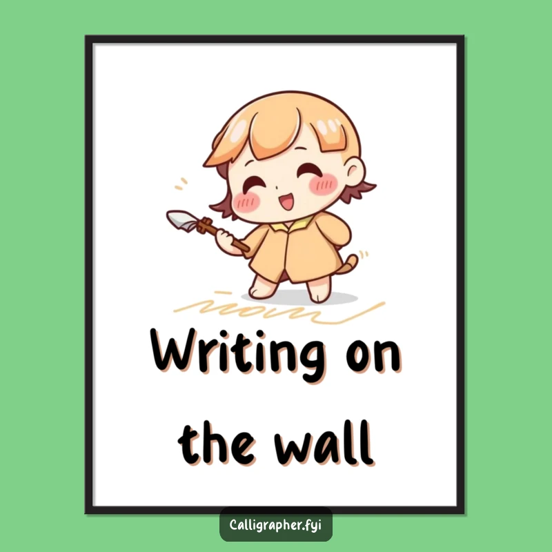 Funny Cursive Practice Digital Art: Elegant Character Decor, Perfect Funny Gift