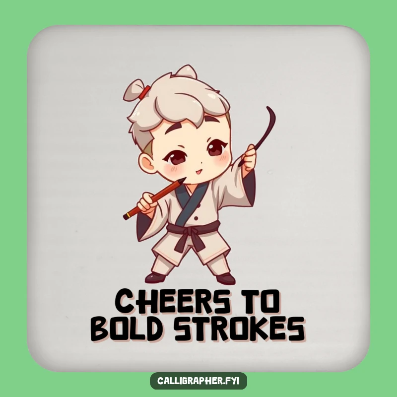 Funny Artist Calligraphy Coaster: Protect Surfaces with Dramatic Stroke, Perfect Funny Gift