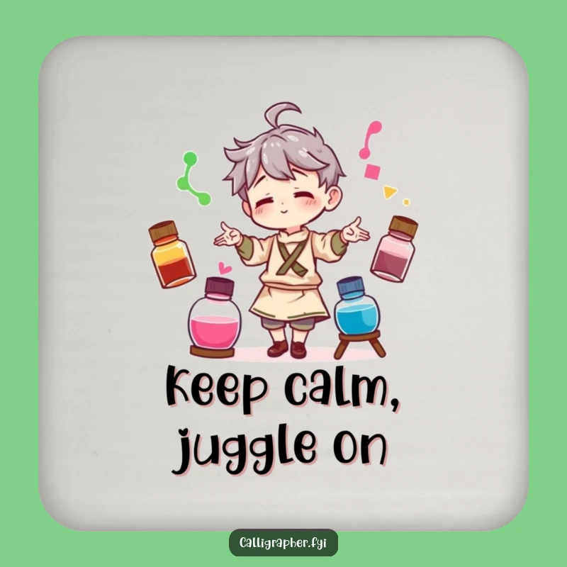 Funny Artist Juggling Coaster: Protect Surfaces with Colorful Art, Perfect Funny Gift