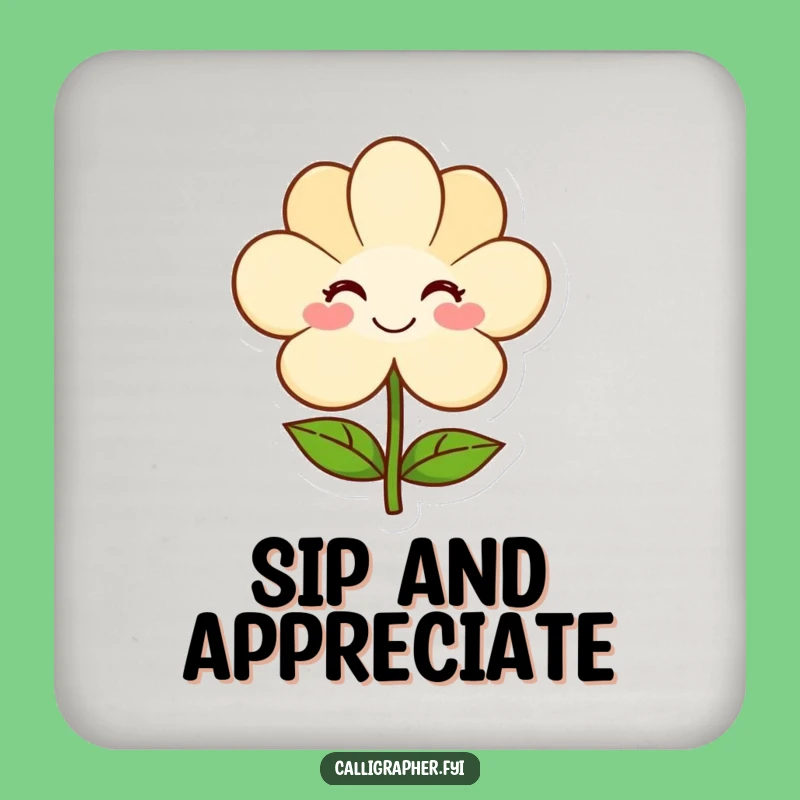 Funny Flower Art Coaster Set: Protect Surfaces with Charm - Fun Funny Gift!