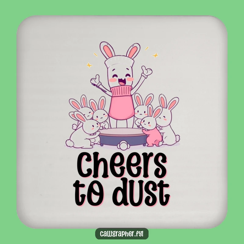 Funny Sock Dust Bunny Maestro Coaster: Protect Surfaces, Humorous Accent, Gift!