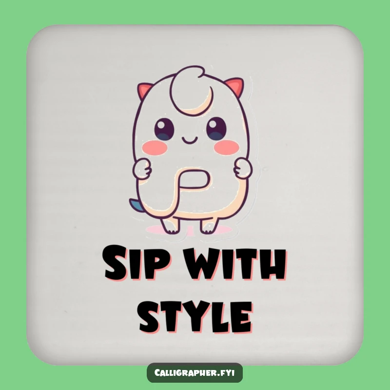Funny Table Protector Coaster: Cute Character Art, Perfect Party Gift