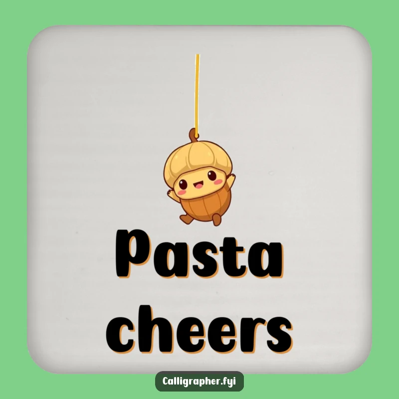 Funny Acorn Spaghetti Swing Coaster: Nut's Protection, Humorous Accent, Gift!