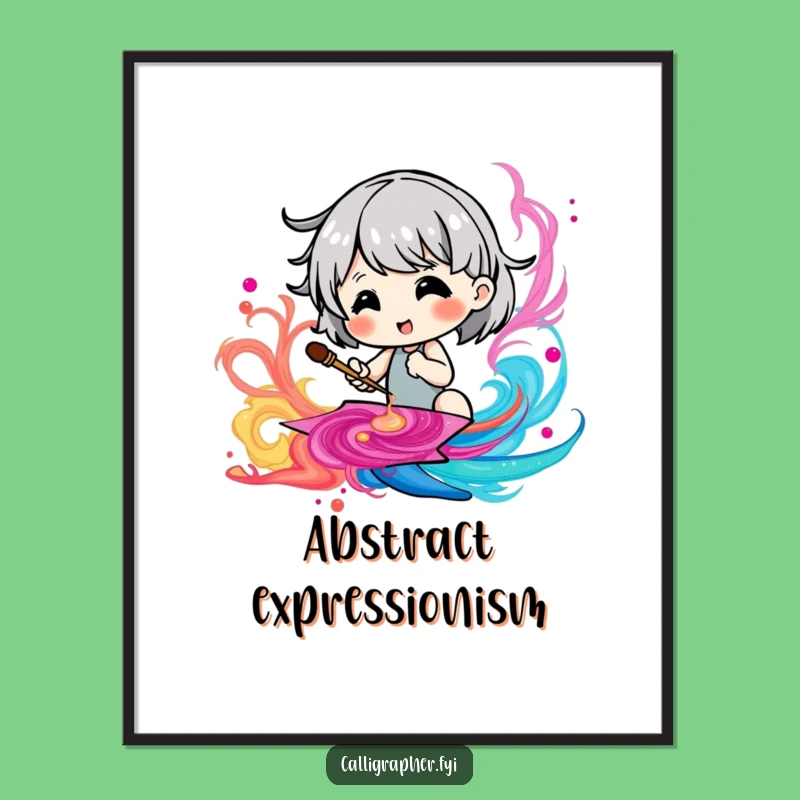 Funny Cute Character Poster: Vibrant Ink Art for a Hilarious Home Decor!