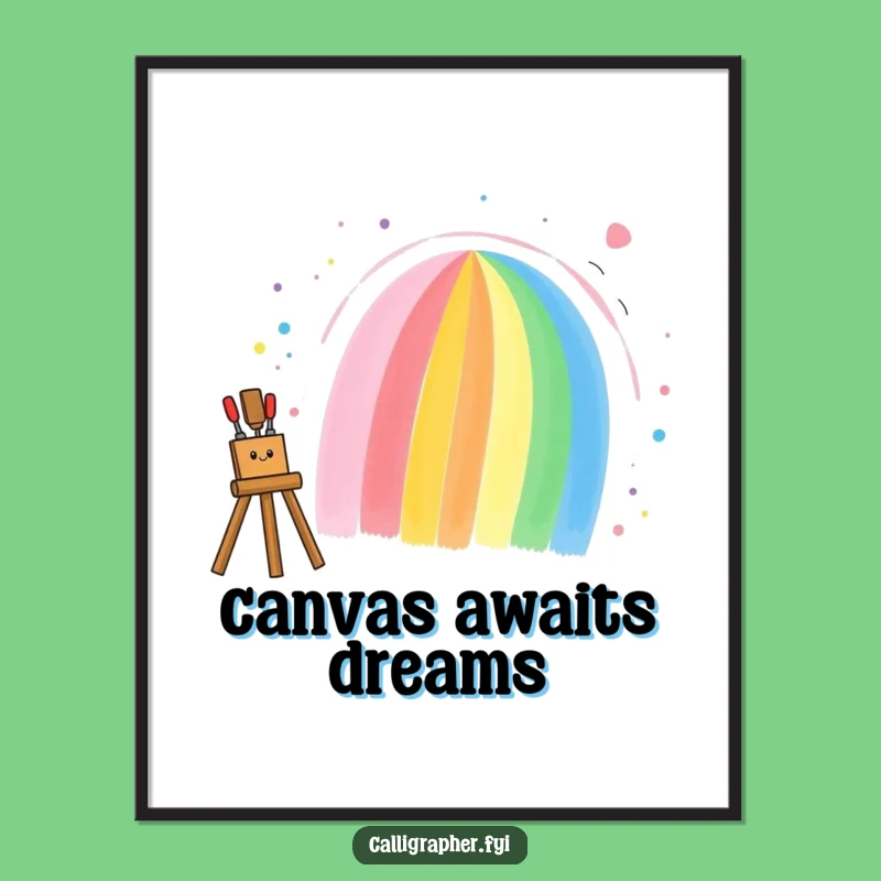 Funny Rainbow Canvas Art Poster: Vibrant & Inspiring - A Funny Gift Piece!