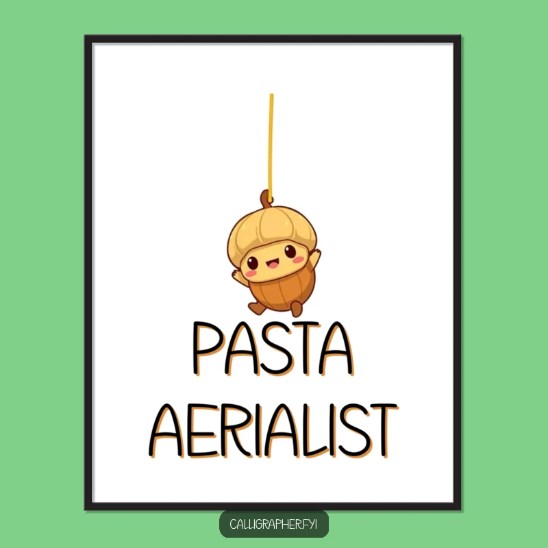 Funny Acorn Spaghetti Swing Poster: Nutty Art, Humorous Decor, Gift!