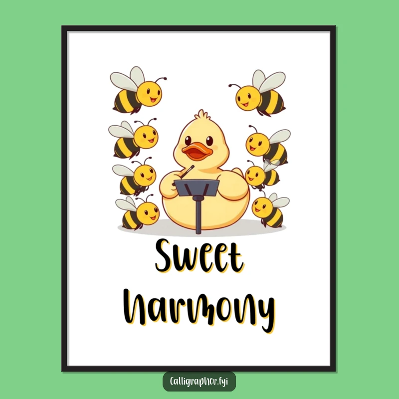 Funny Ducky Conductor Poster: Comical Wall Art for Music Rooms