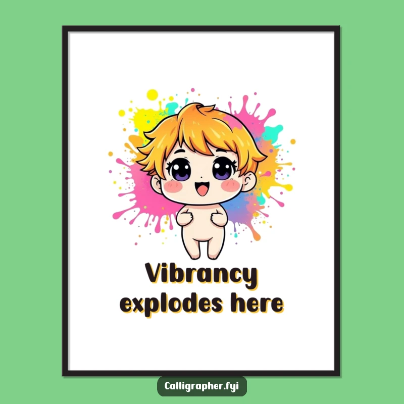 Funny Playful Character Paint Poster - Bring Vibrant Art to Your Walls!