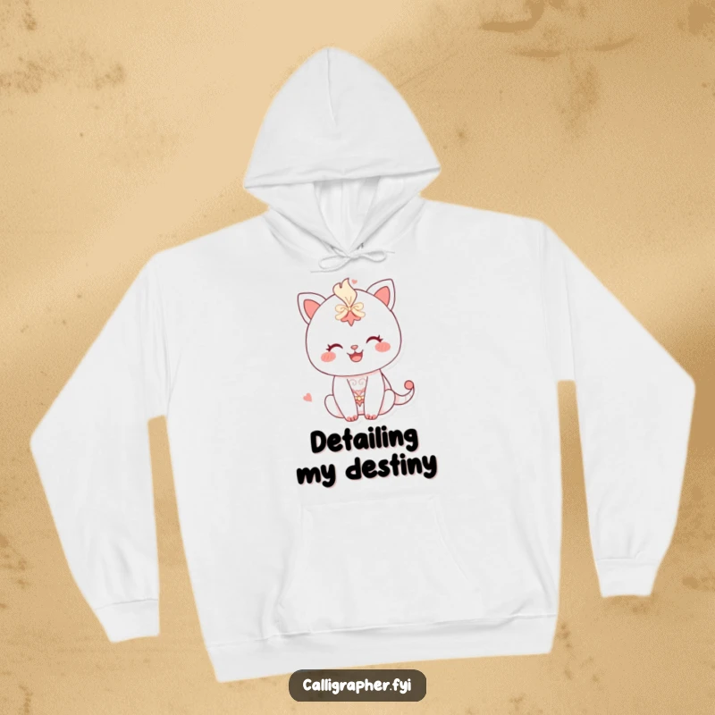 Funny Hoodie with a happy character focused on drawing a complex, symmetrical pattern, perfect for cozy creative sessions.
