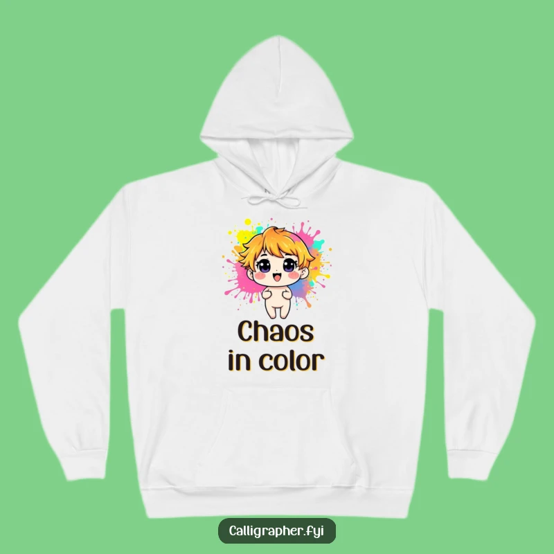 Cozy Funny Playful Character Paint Hoodie - Stay Warm and Artistic!