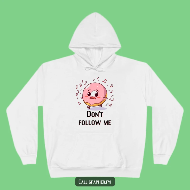 Cozy Funny Donut Music Mayhem Hoodie: Bewildered Treat, Musical Notes, Perfect Gift!